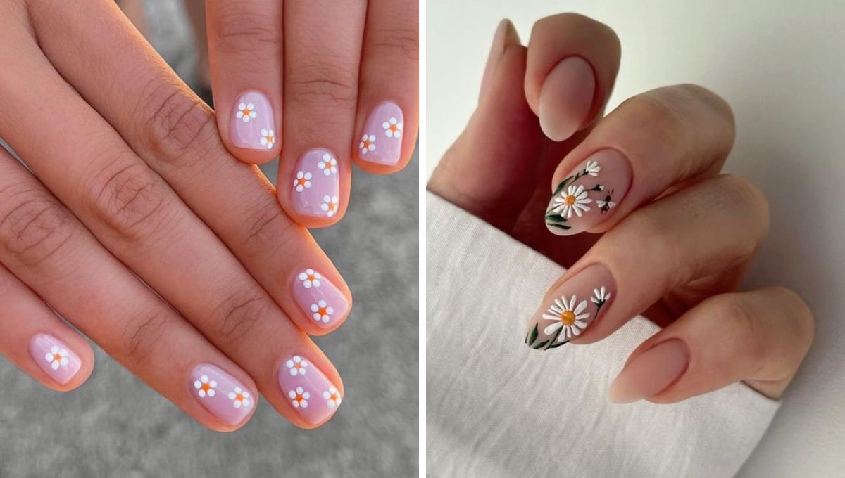 Manicura con flores. Manicura con flores. 