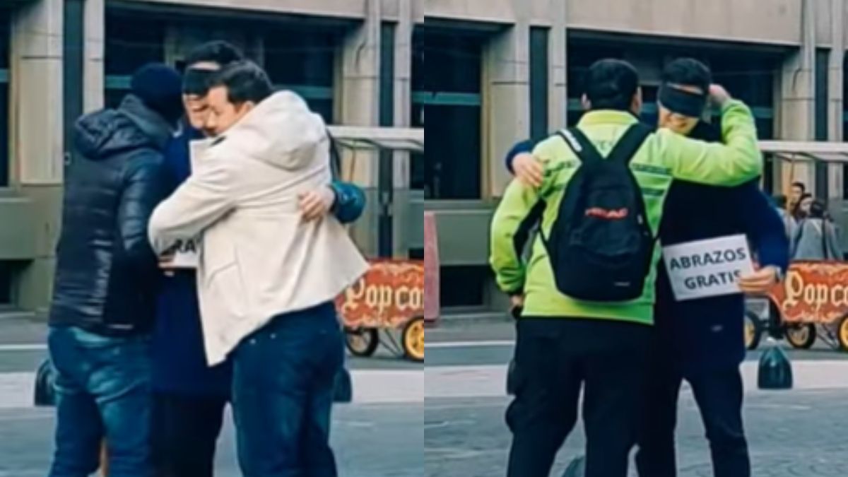 Se para en la Peatonal de Mendoza con un cartel que emociona a todos