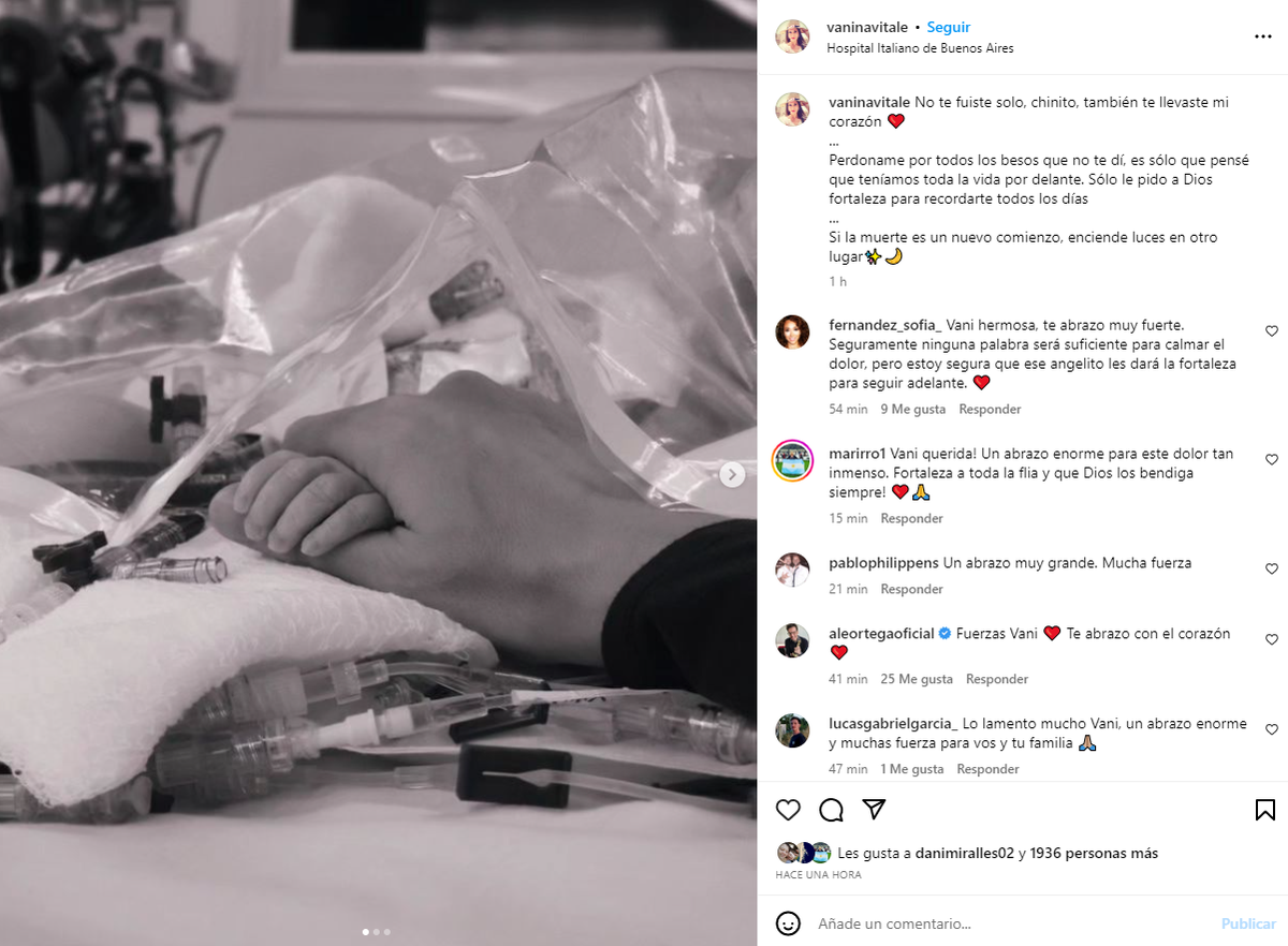 junto a tres fotos, Vanina Vitale despidió a Manuel con un conmovedor posteo.