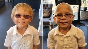 Un niño se rapó la cabeza para solidarizarse con su amigo que sufre leucemia