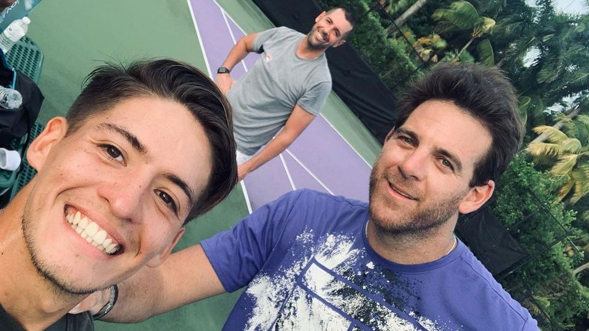 Sebastián Báez estuvo siempre junto a Juan Martín Del Potro, en su etapa de recuperación para regresar al circuito.