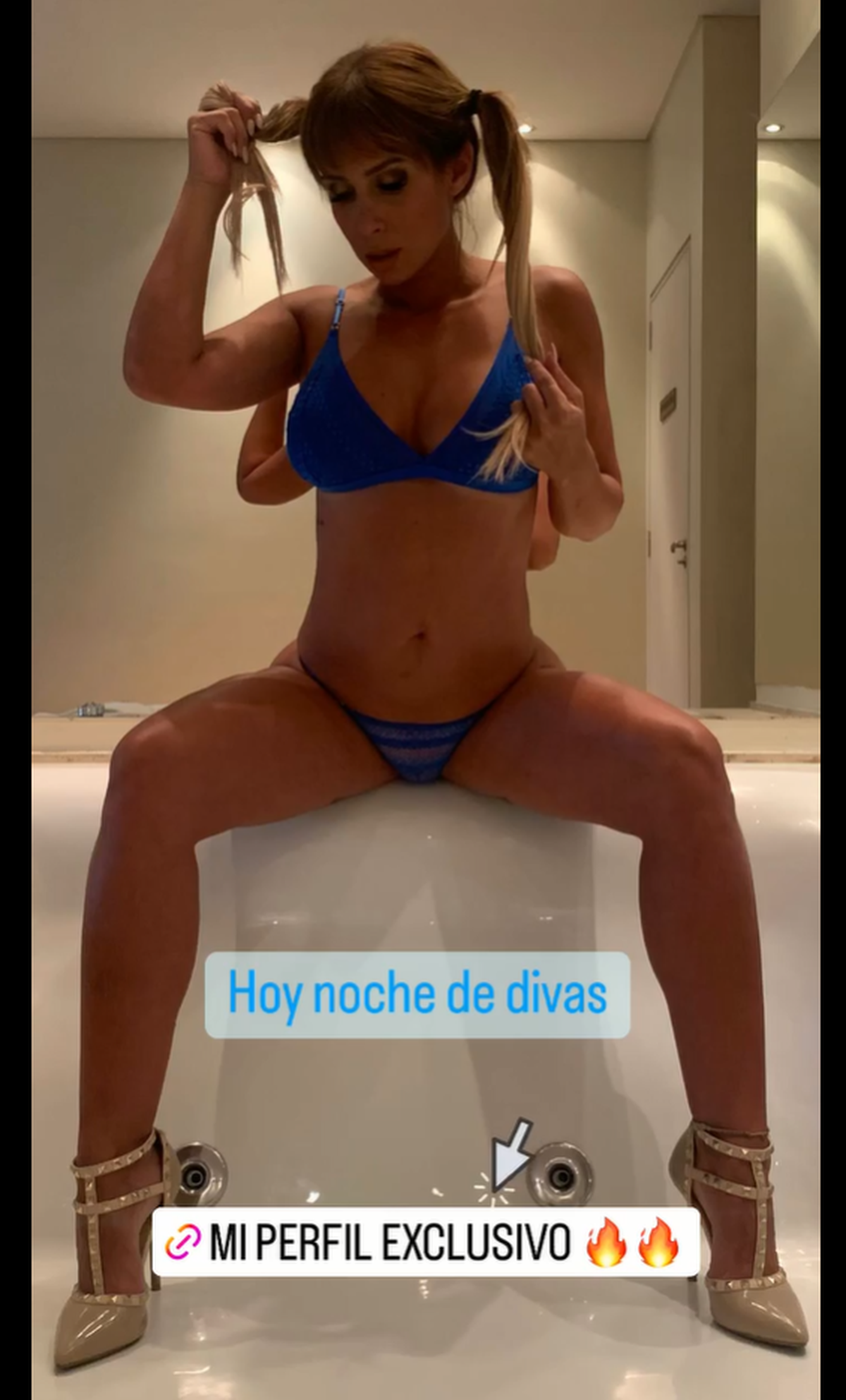 La publicación de la ex vedette en sus historias de Instagram.
