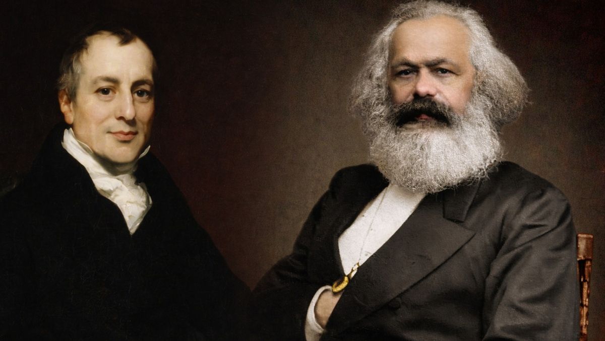 David Ricardo (a la izquierda) y Karl Marx. David Ricardo (a la izquierda) y Karl Marx.