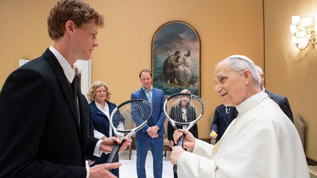 Jannik Sinner y el Papa León XIV en el Vaticano.