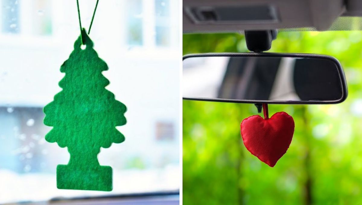 Con un poco de tela y un cartón puedes crear un aromatizante para el auto. Con un poco de tela y un cartón puedes crear un aromatizante para el auto. 