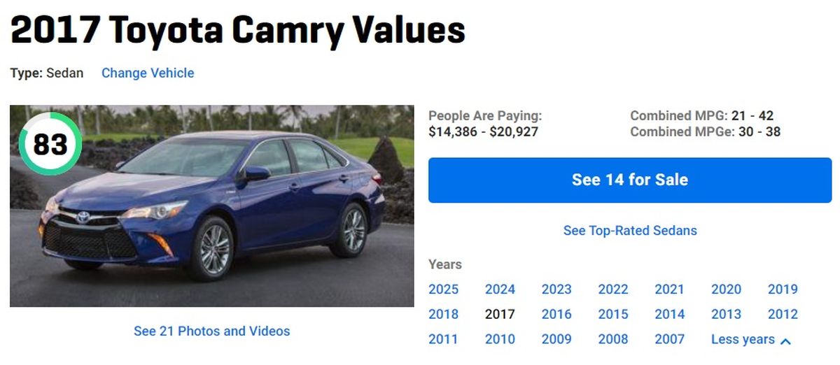 El camry 2017 es el primero que se consigue a menos de 14 mil dólares. El camry 2017 es el primero que se consigue a menos de 14 mil dólares.