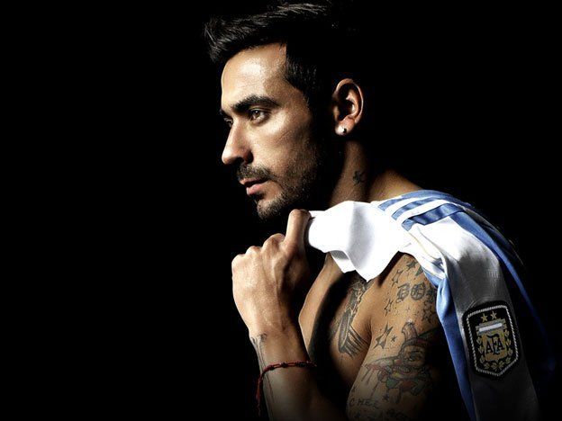 Mirá el error ortográfico en un tatuaje de Lavezzi, el sex symbol del momento