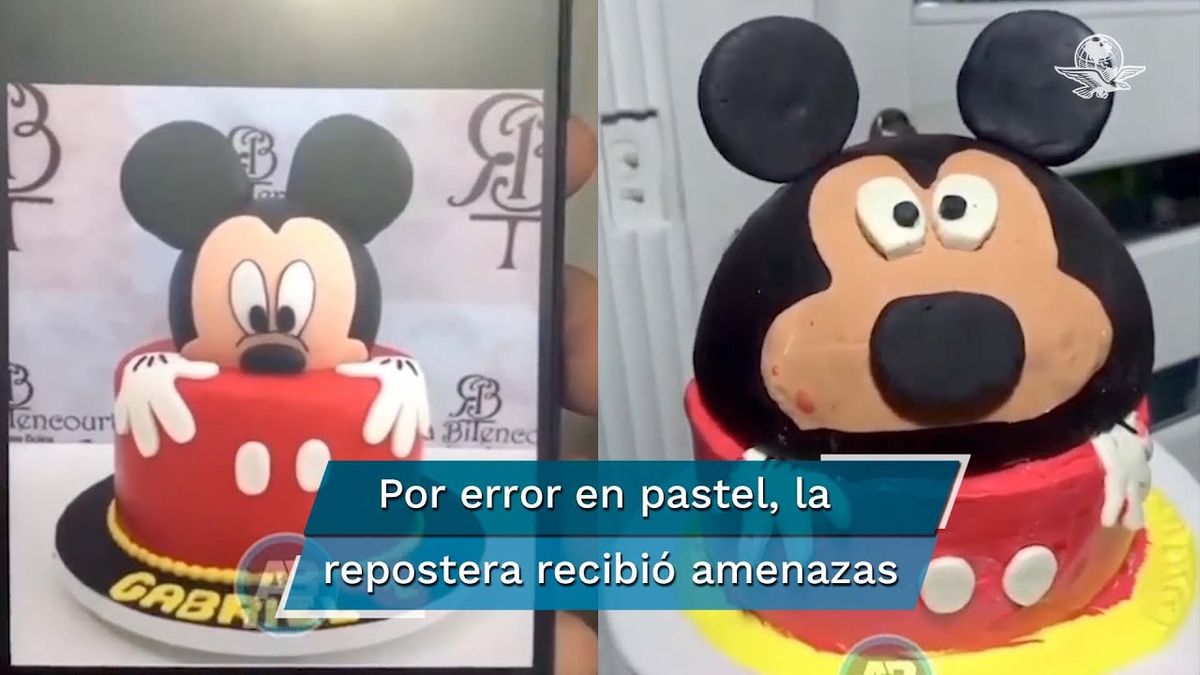 Torta fallida. La torta de Mickey Mouse le salió mal y vivió un calvario viral.