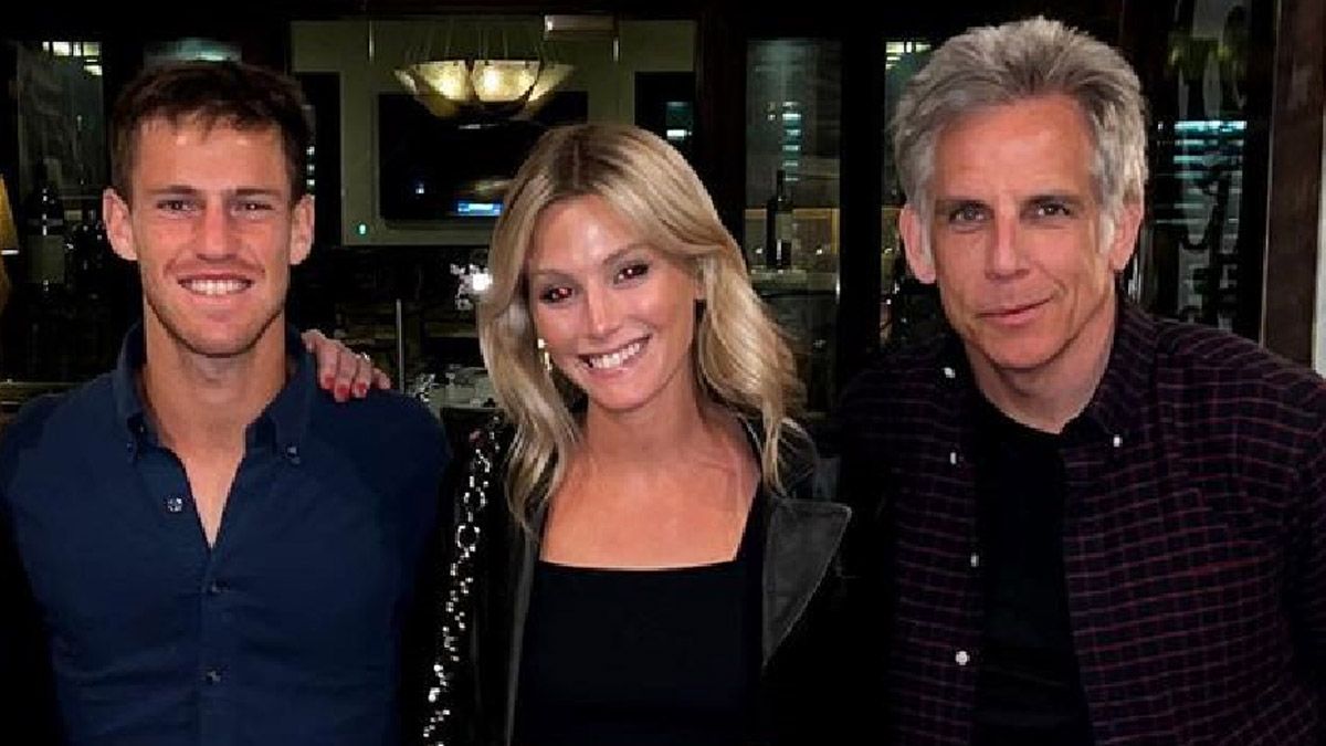 Diego Schwartzman, Eugenia De Martino y Ben Stiller, cenaron en California.