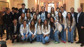 Macri recibió a Las Leonas en Olivos
