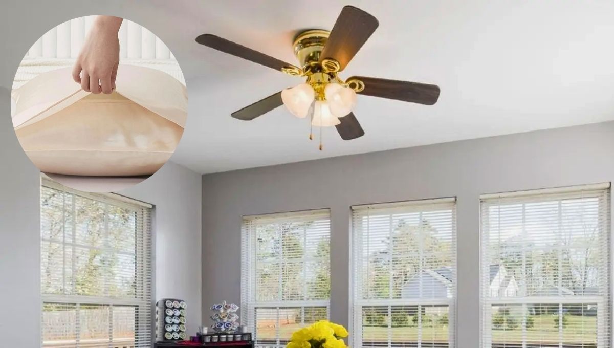 Ni limón, ni vinagre: cómo limpiar el ventilador de techo usando la funda de una almohada