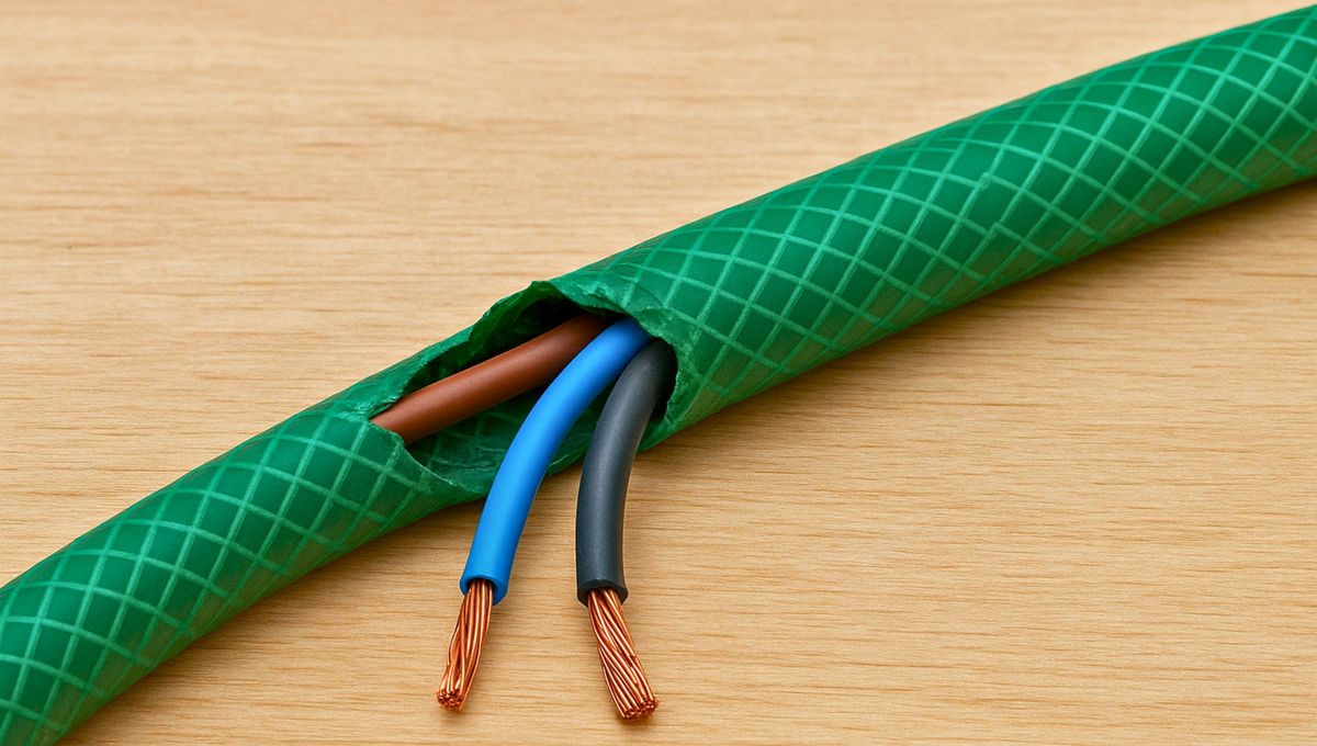 Imagen creada con IA. Antes de tirar esa vieja manguera toda rota, mejor ponte manos a la obra y crea un protector de cables Imagen creada con IA. Antes de tirar esa vieja manguera toda rota, mejor ponte manos a la obra y crea un protector de cables