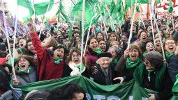 Una multitud festejó la media sanción de la ley frente al Congreso de la Nación