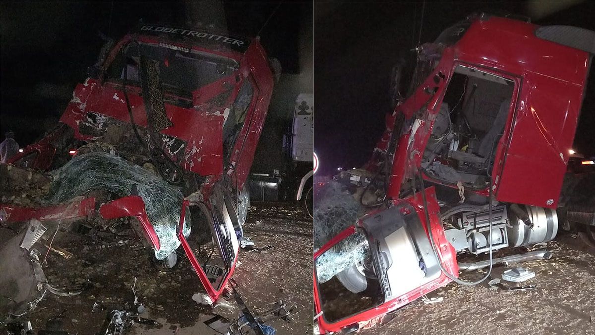 El camionero y su compañero fueron internados en el Hospital Español