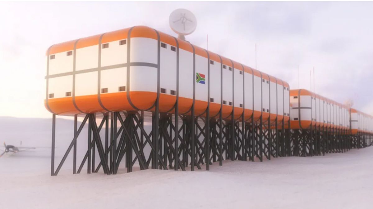 Base Sanae en la Antártida, perteneciente a Sudáfrica. Base Sanae en la Antártida, perteneciente a Sudáfrica. 