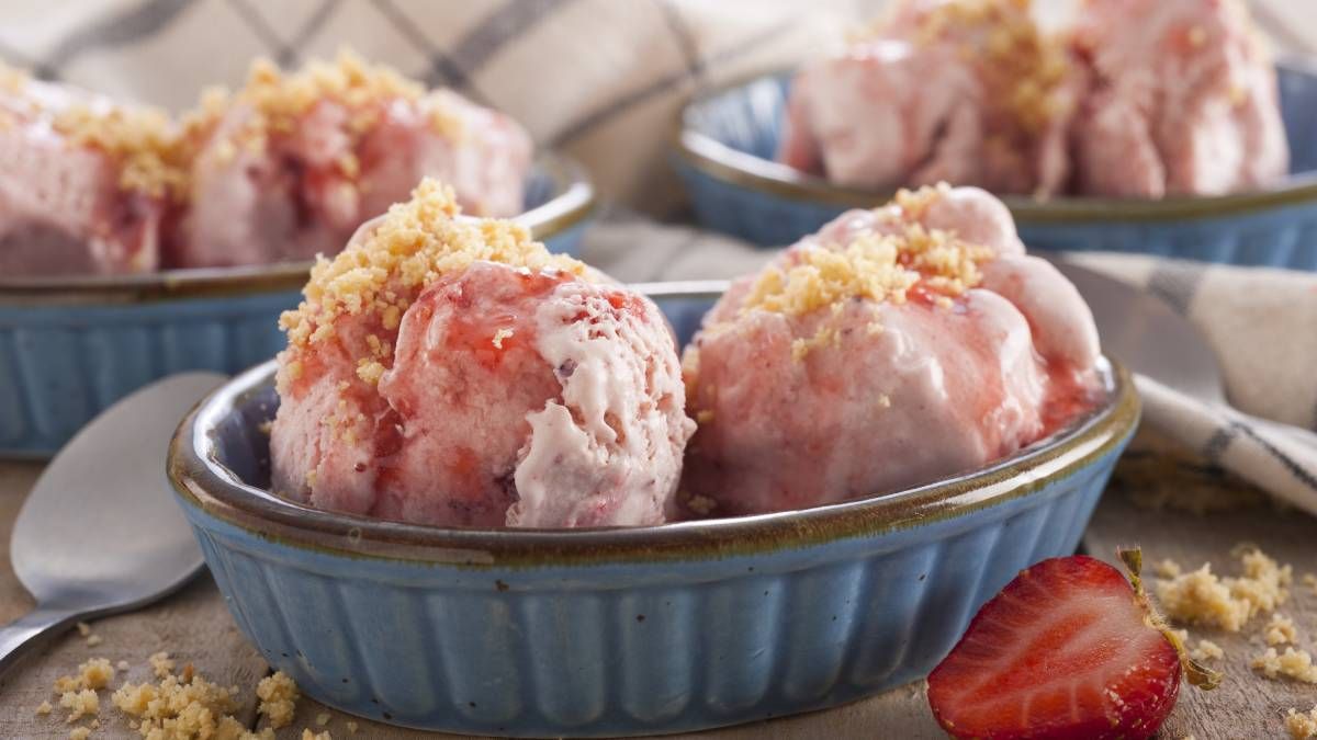 Recetas: helado de frutilla casero. Foto. gentileza recetasnestle.