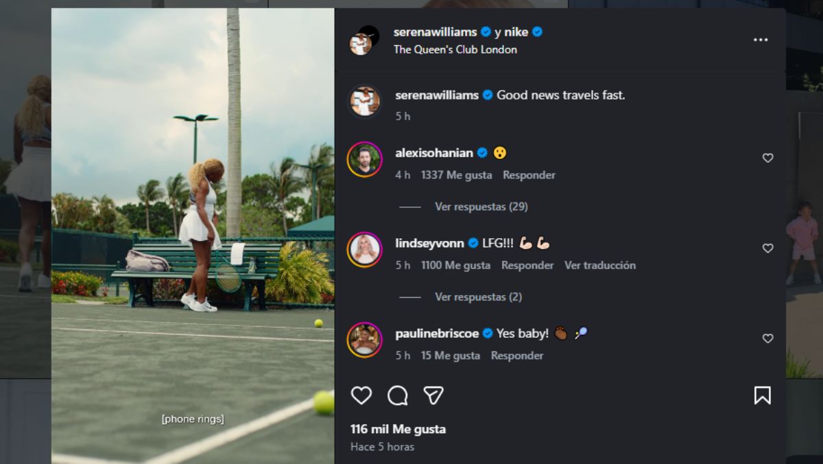 Este fue el posteo con que Serena Williams anunció desde su cuenta de Instagram su retorno al WTA Tour. Este fue el posteo con que Serena Williams anunció desde su cuenta de Instagram su retorno al WTA Tour.