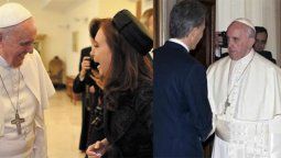 El Papa pasó de la calidez del encuentro con Cristina a la formalidad con Macri