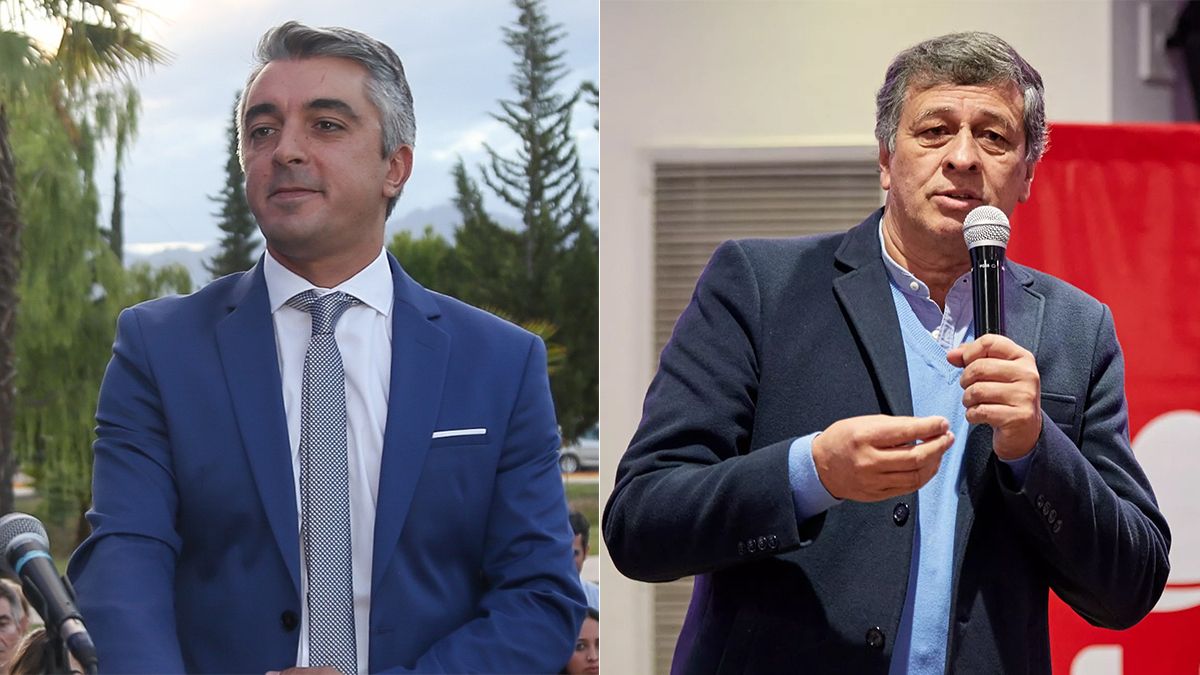 Sebastián Bragagnolo y Daniel Orozco, intendentes de Luján de Cuyo y Las Heras, respectivamente. Ambos estudian el pago de bonos.