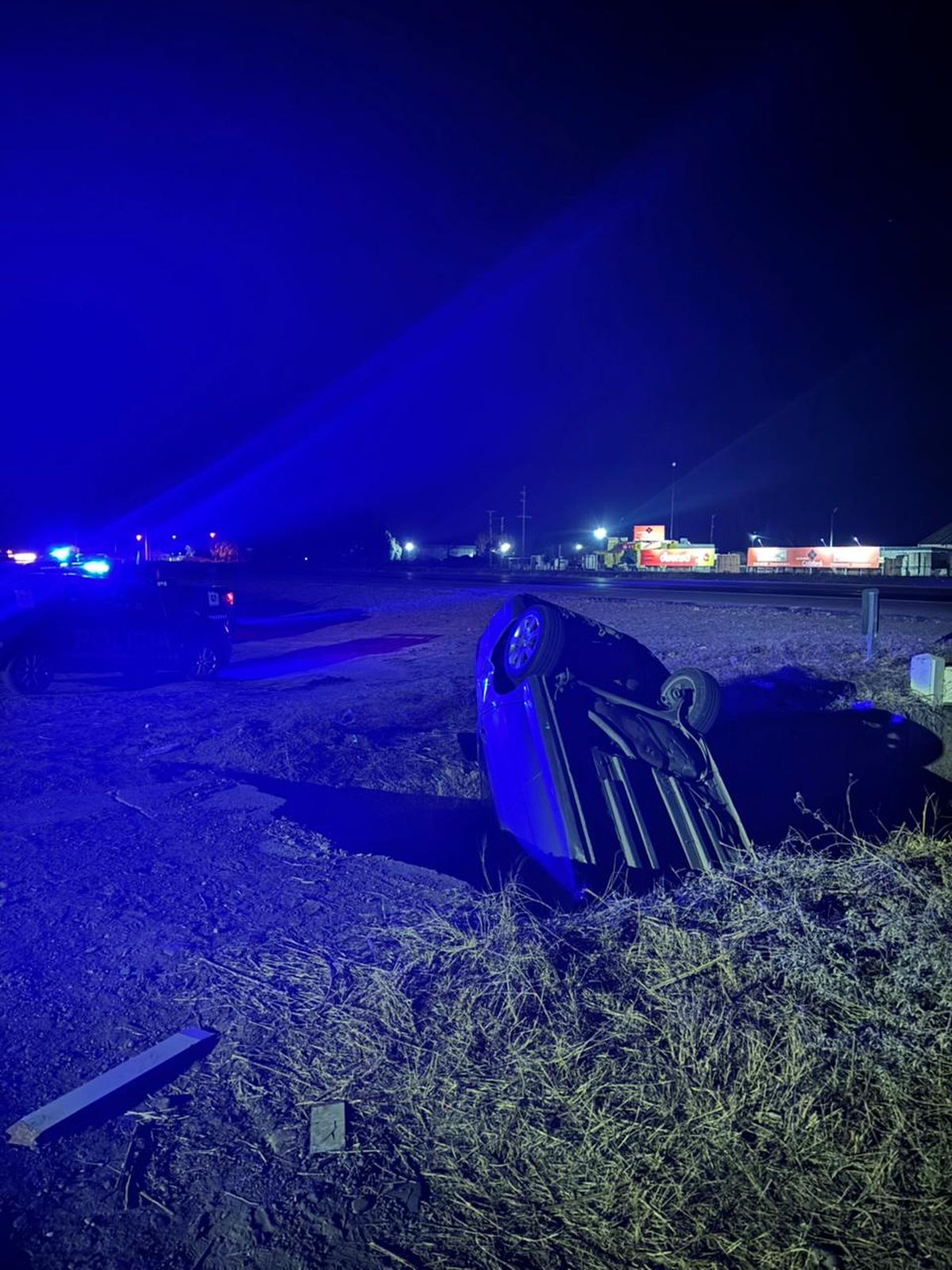 Otra imagen del aparatoso accidente en San Martín. Otra imagen del aparatoso accidente en San Martín.