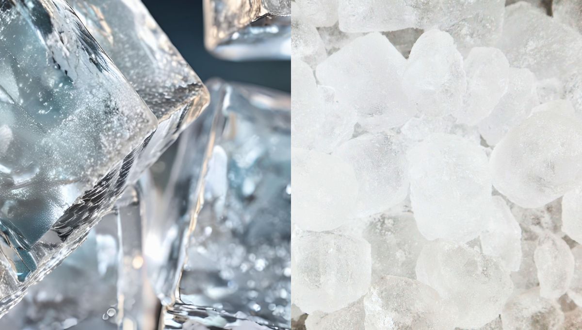 El hielo puede ser blanco por la presencia de minerales. El hielo puede ser blanco por la presencia de minerales. 