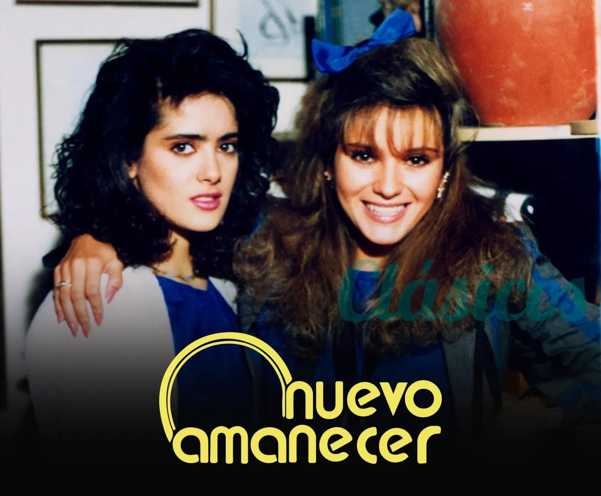 Salma Hayek y Jacqueline Andere en Nuevo Amanecer, la telenovela de 1988. Imagen: Instagram. Salma Hayek y Jacqueline Andere en Nuevo Amanecer, la telenovela de 1988. Imagen: Instagram.