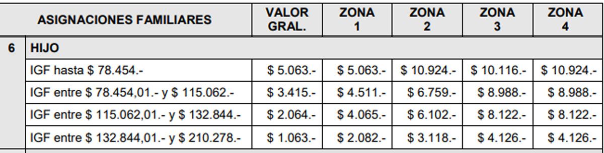 Montos actualizados a septiembre 2021 de la Asignación Familiar por Hijo de ANSES