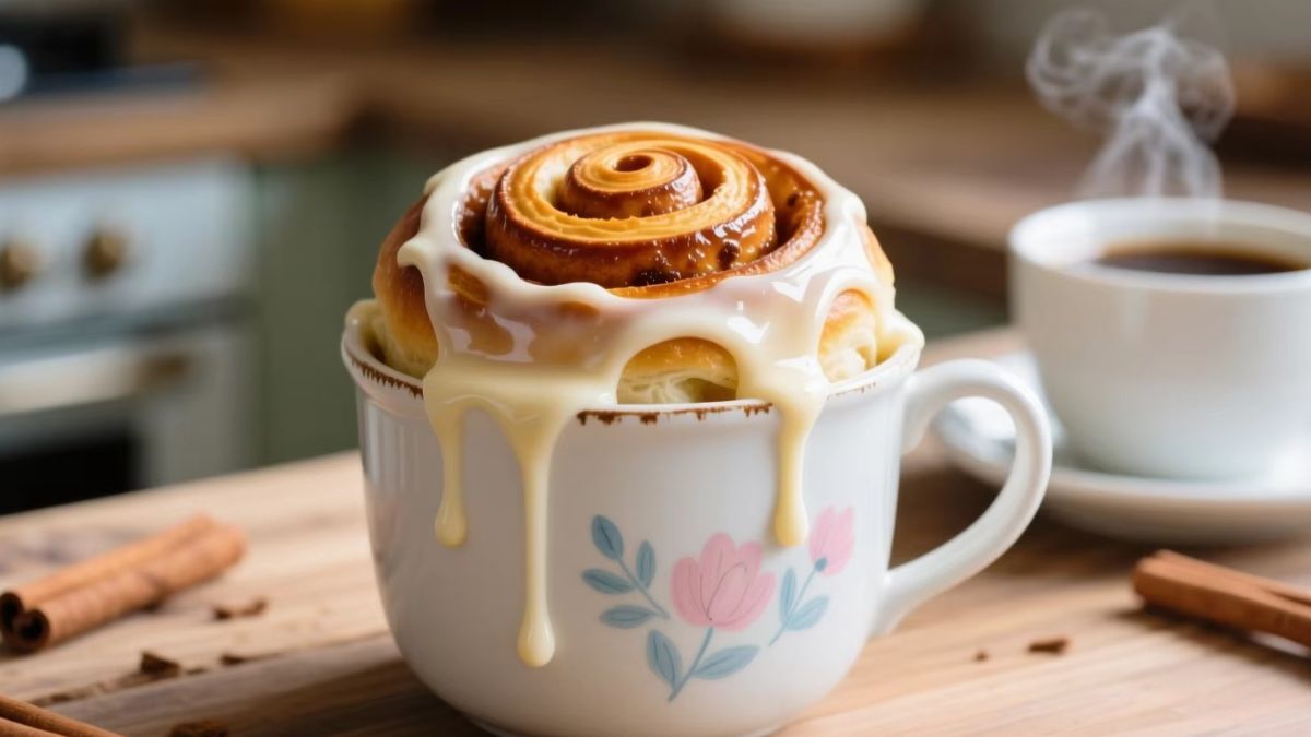 Cómo hacer un Roll de canela en taza: la receta que se cocina en 1 minuto en el microondas