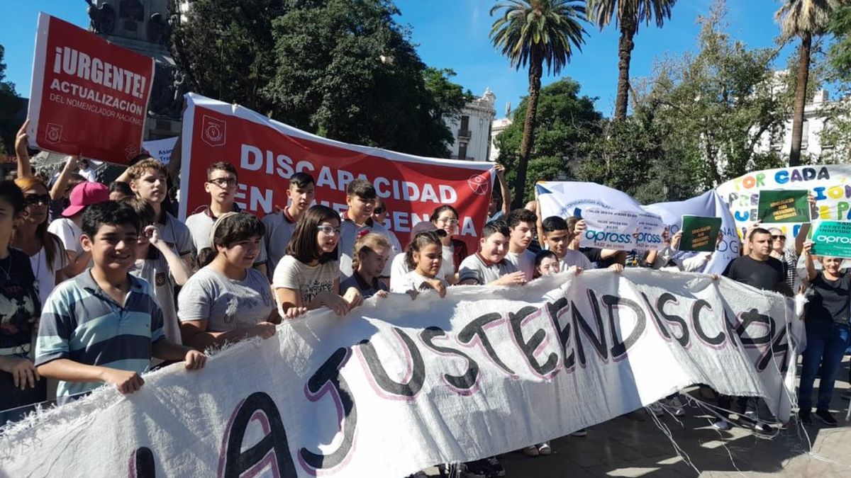 Una de las tantas movilizaciones para reclamar por la emergencia en discapacidad.