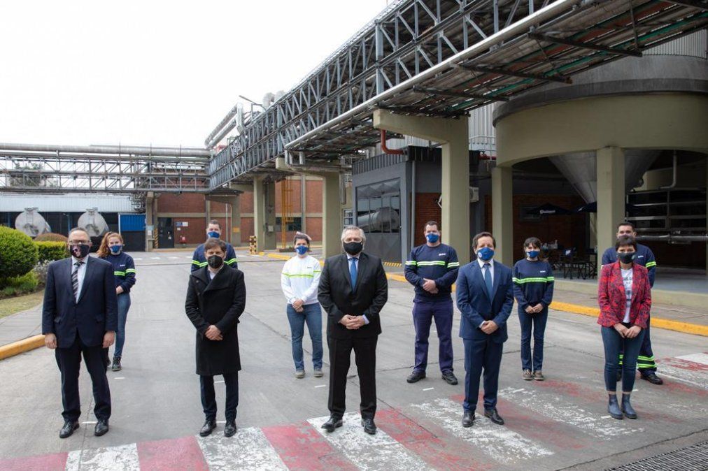 El presidente Alberto Fernández se refirió al reclamo de la policía bonaerense durante un acto en la planta de la cervecería Quilmes.