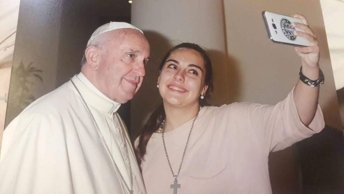 Febrero de 2016. El Papa Francisco y Julia Barbeito