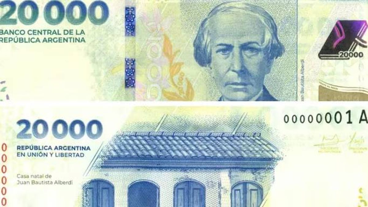 Nuevo billete de 20.000. Este jueves llega a los cajeros automáticos.