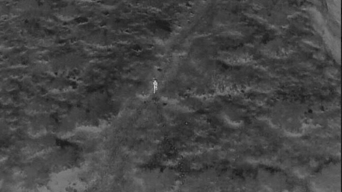 El hombre retomó la huella gracias a la ayuda de la Policía que lo guió con un dron. El hombre retomó la huella gracias a la ayuda de la Policía que lo guió con un dron.