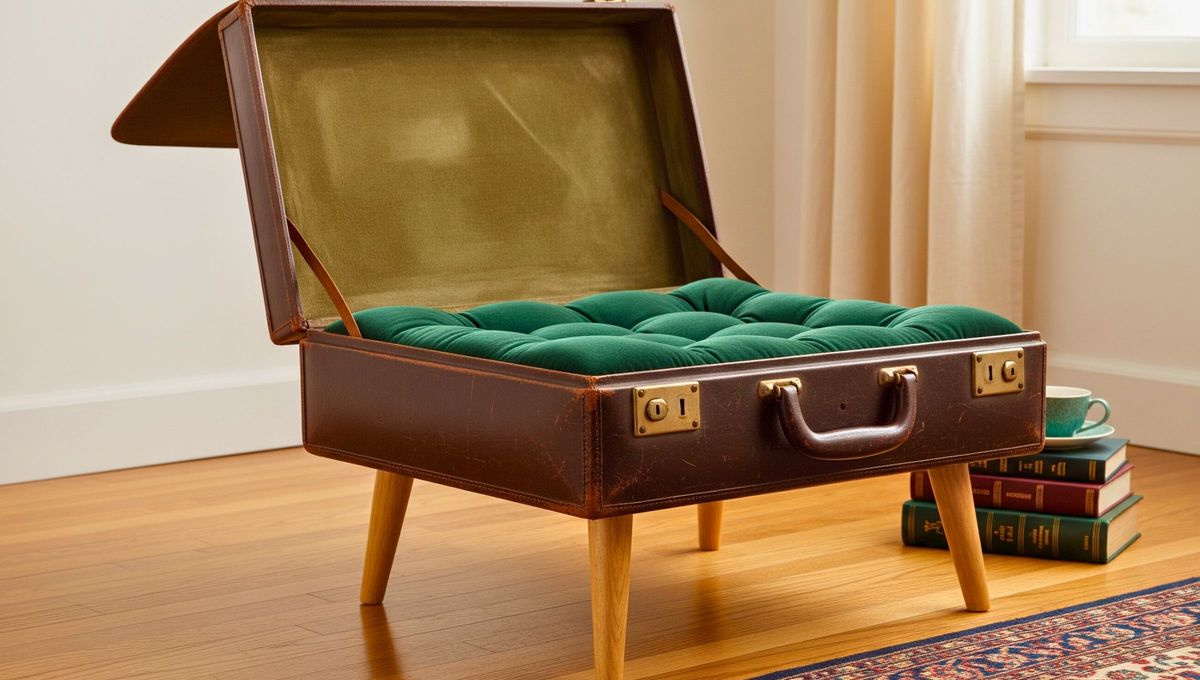 Gracias a esta maravillosa idea de reciclaje podrás convertir una valija vieja en un sillón cómodo para tu habitación Gracias a esta maravillosa idea de reciclaje podrás convertir una valija vieja en un sillón cómodo para tu habitación