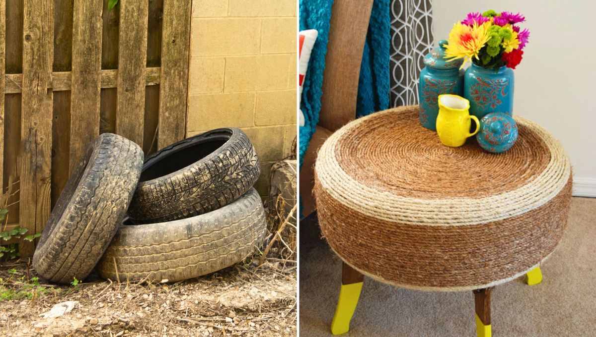 Así es cómo un viejo neumático puede convertirse en una mesa única para decorar tu hogar