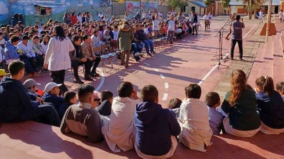 Escuela de Tupungato en la que las autoridades hablaron con los alumnos sobre las amenazas de tiroteos.