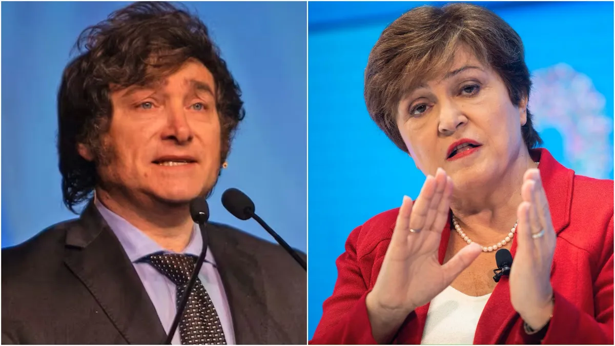 Milei y Georgieva: el Presidente y la titular del FMI. Milei y Georgieva: el Presidente y la titular del FMI.
