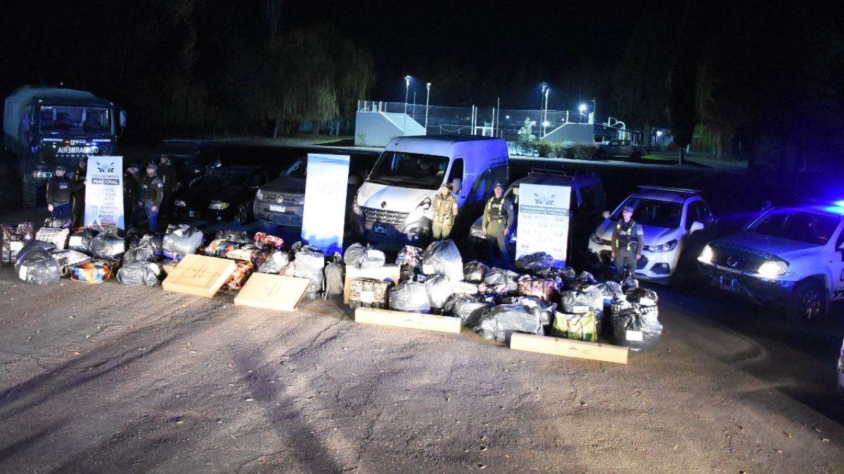 Todo lo secuestrado por Gendarmería nacional y AFIP.