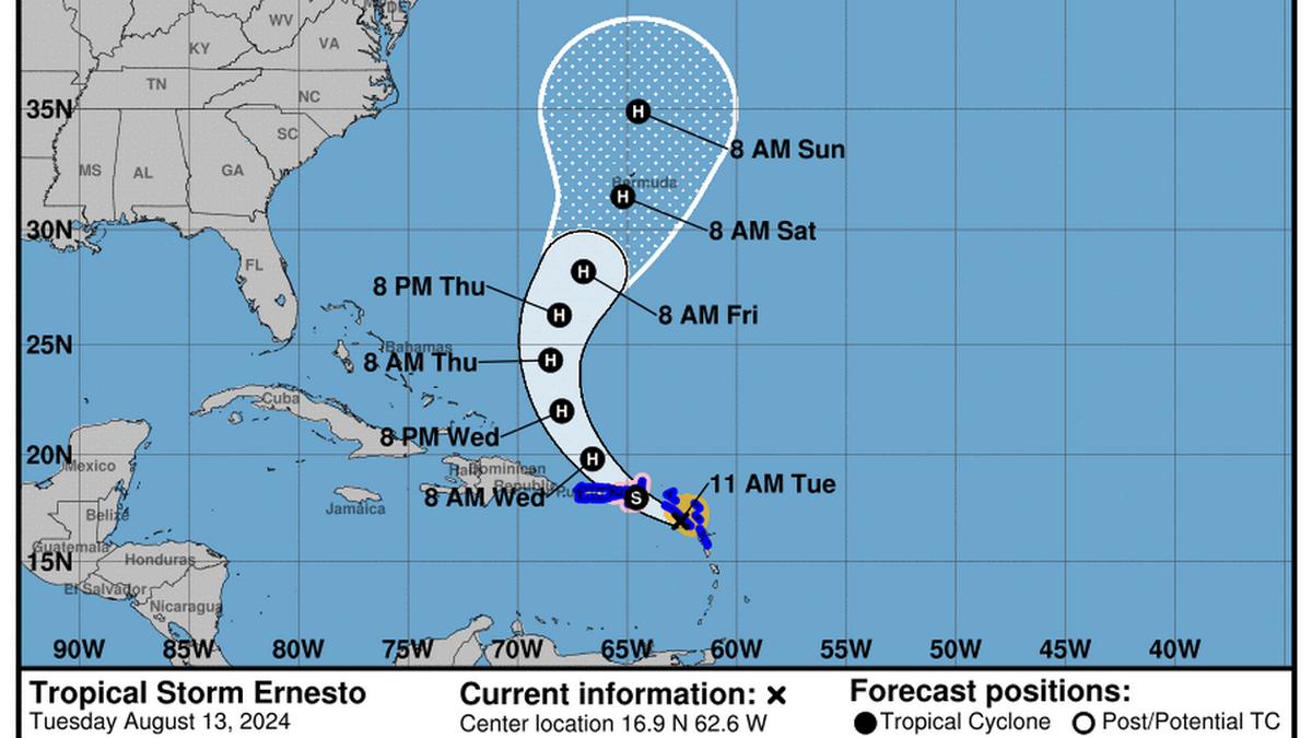 La tormenta Ernesto esta recorriendo el Mar Caribe y llegaría a Puerto Rico. La tormenta Ernesto esta recorriendo el Mar Caribe y llegaría a Puerto Rico.