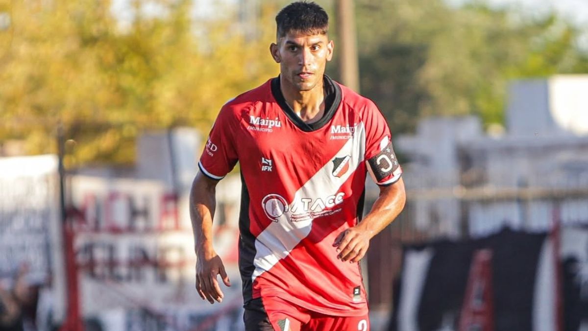 Lucas Faggioli en el encuentro del Deportivo Maipú ante Quilmes en el Omgar Higinio Sperdutti. Foto: Gentileza Deportivo Maipú.