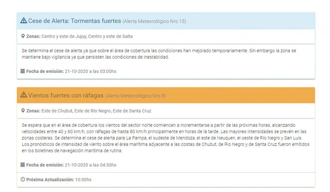 Pronóstico del tiempo: hoy rigen dos alertas. Cuándo se vienen las tormentas en Mendoza