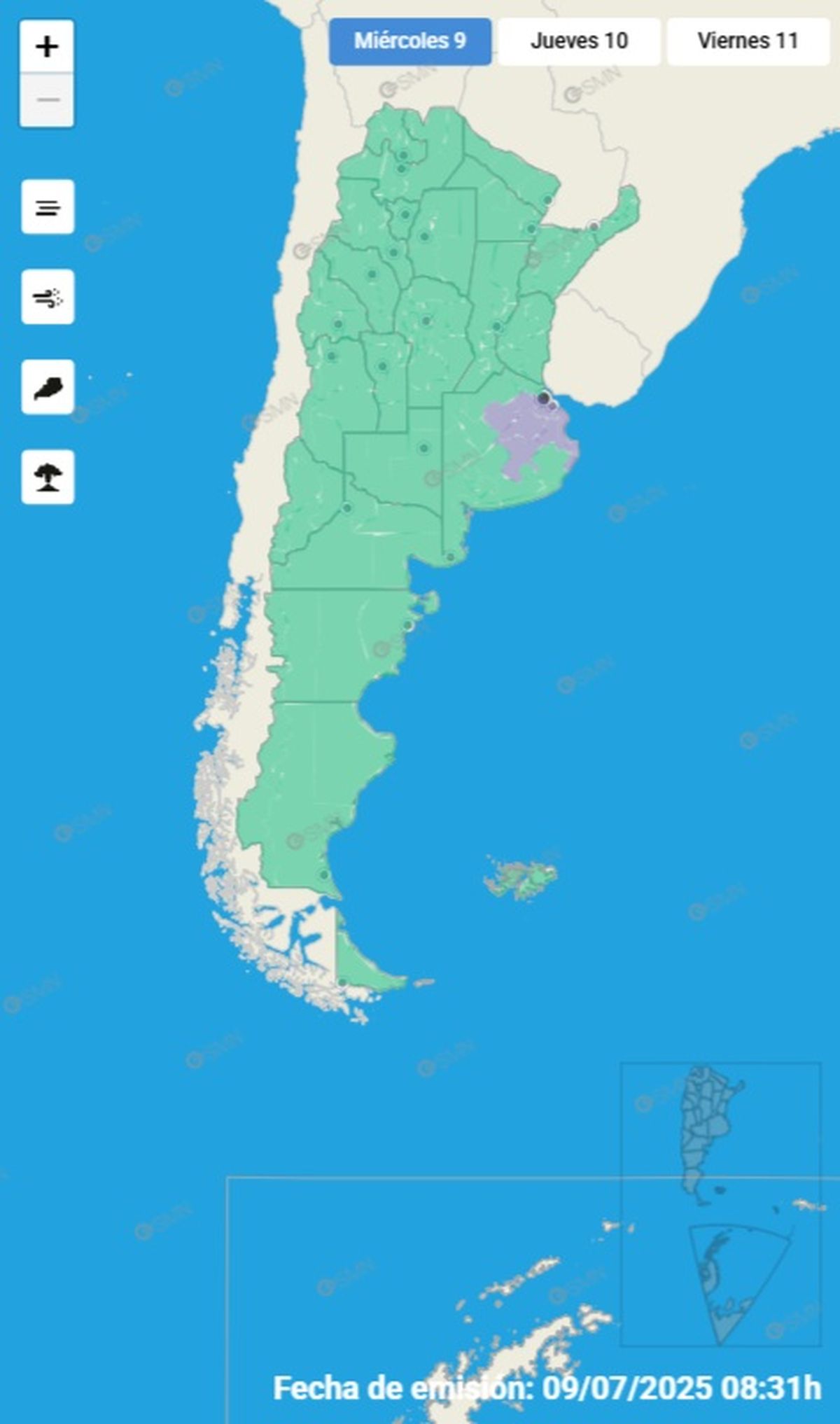 Esta es la zona afectada este miércoles Esta es la zona afectada este miércoles