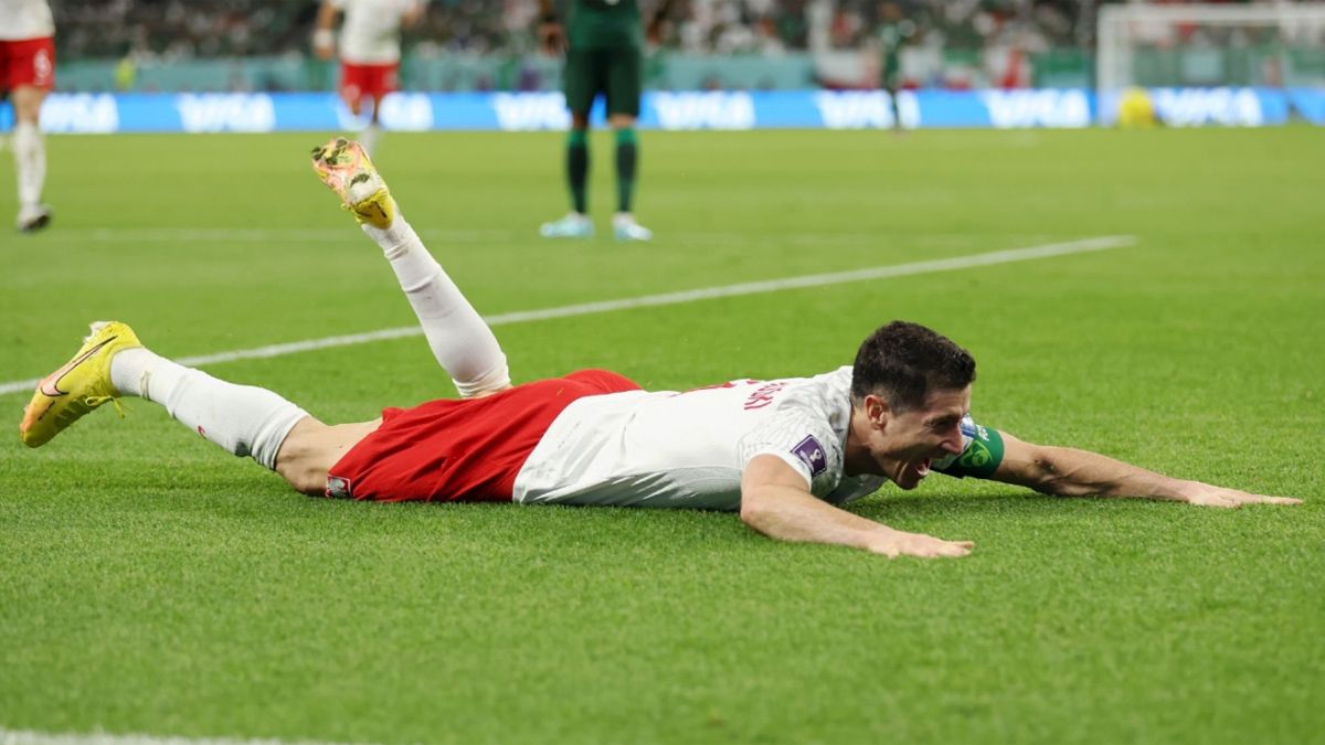 Así festejó Lewandowski el gol 2.600 de la historia de los mundiales