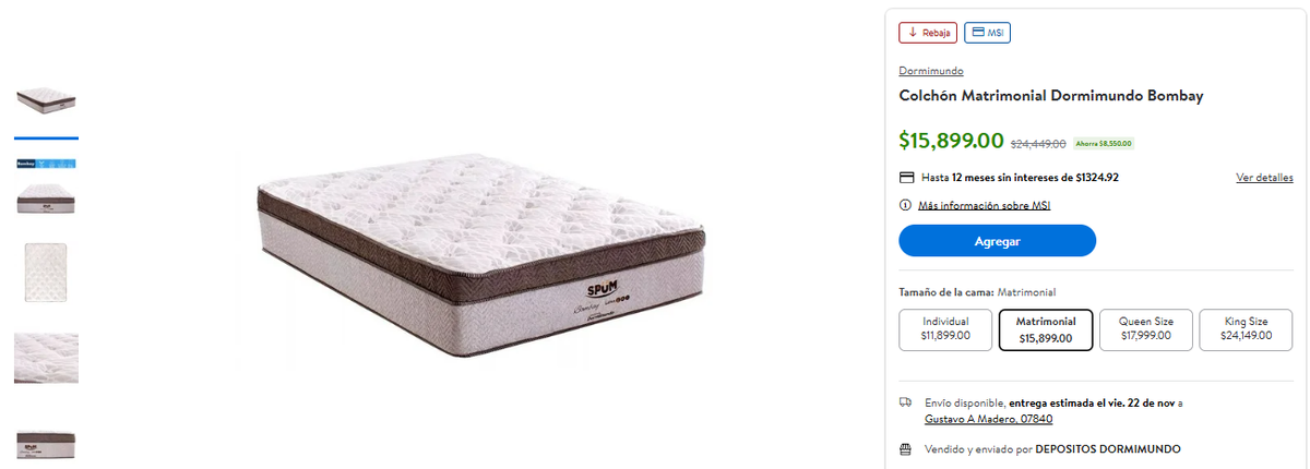 El mejor colchón, según PROFECO, con rebaja en Walmart. El mejor colchón, según PROFECO, con rebaja en Walmart.