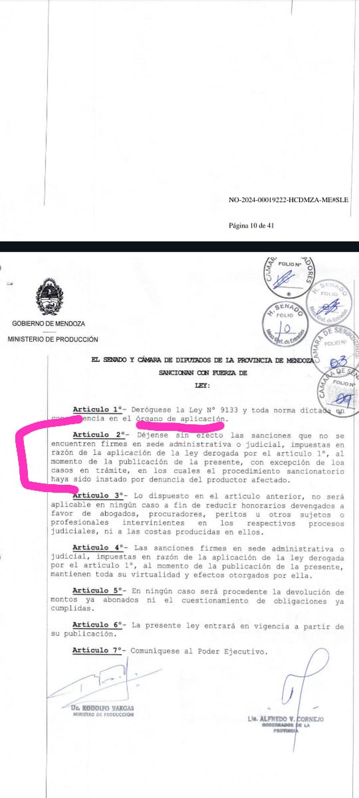 El artículo de la norma que derogó la ley de contratos y deja sin efecto las multas a las empresas que El artículo de la norma que derogó la ley de contratos y deja sin efecto las multas a las empresas que