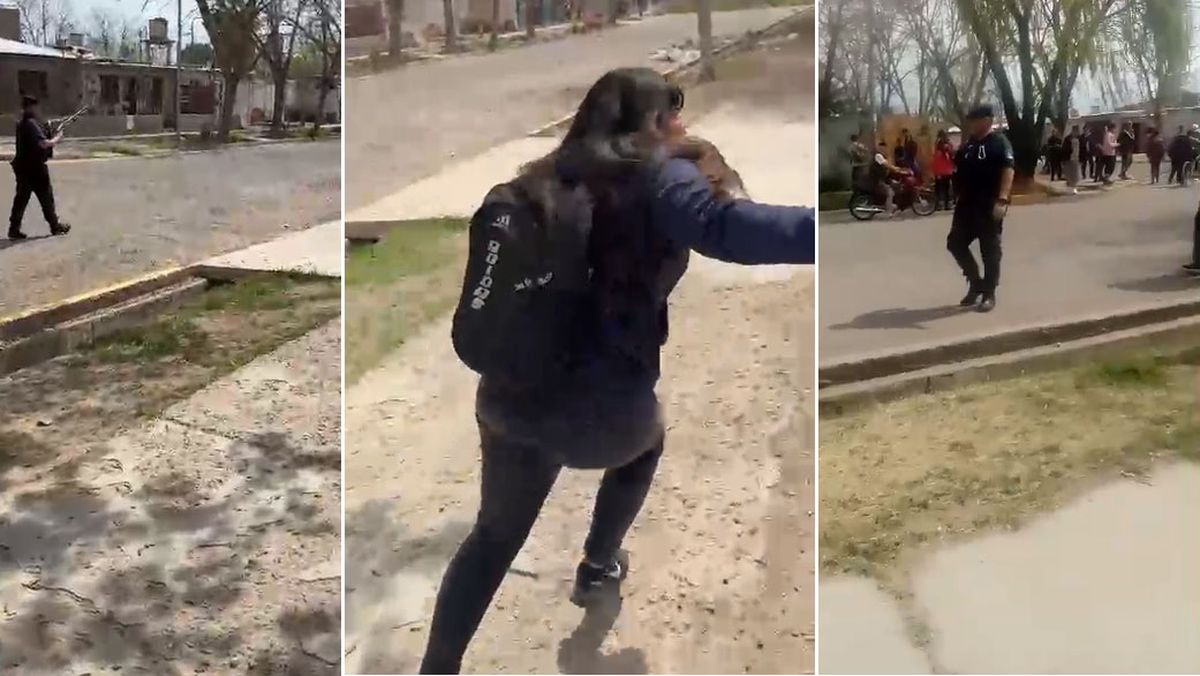 La Policía disparó al aire cuando salieron los alumnos de la escuela Armando Tejada Gómez por la guerra de bandas en los barrios aledaños. 