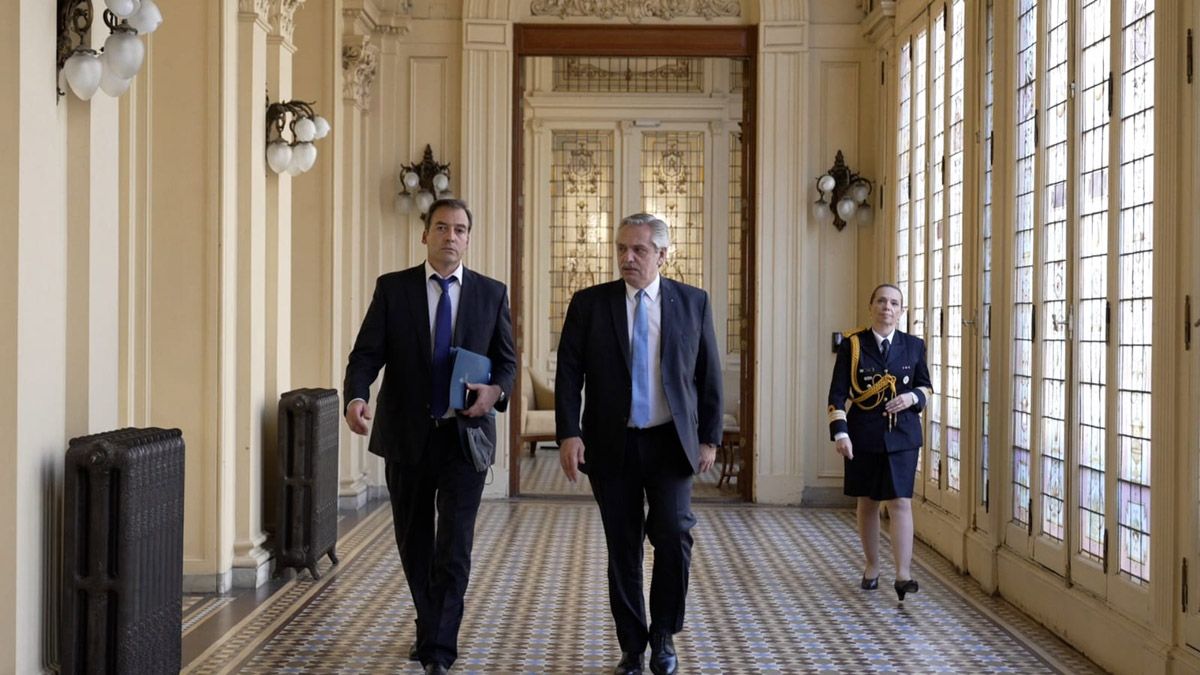 El ministro de Justicia, Martín Soria y el presidente de la Nación, Alberto Fernández.