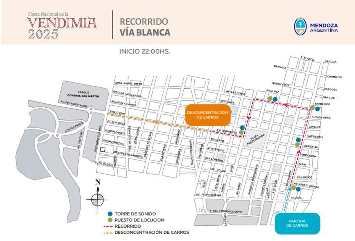 Así será el recorrido de la Vía Blanca, igual al de la Vendimia del año pasado. Así será el recorrido de la Vía Blanca, igual al de la Vendimia del año pasado.