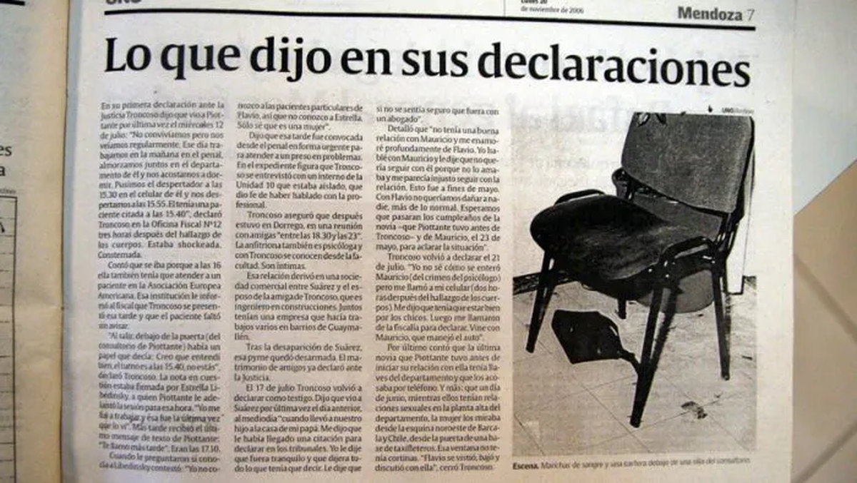 Diario UNO ha publicado diversas instancias del caso Piottante.