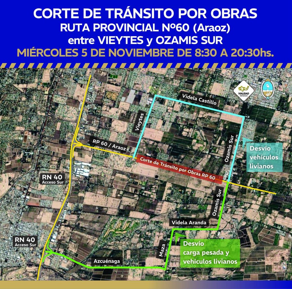 El corte de tránsito entre Vieytes y Ozamis Sur.